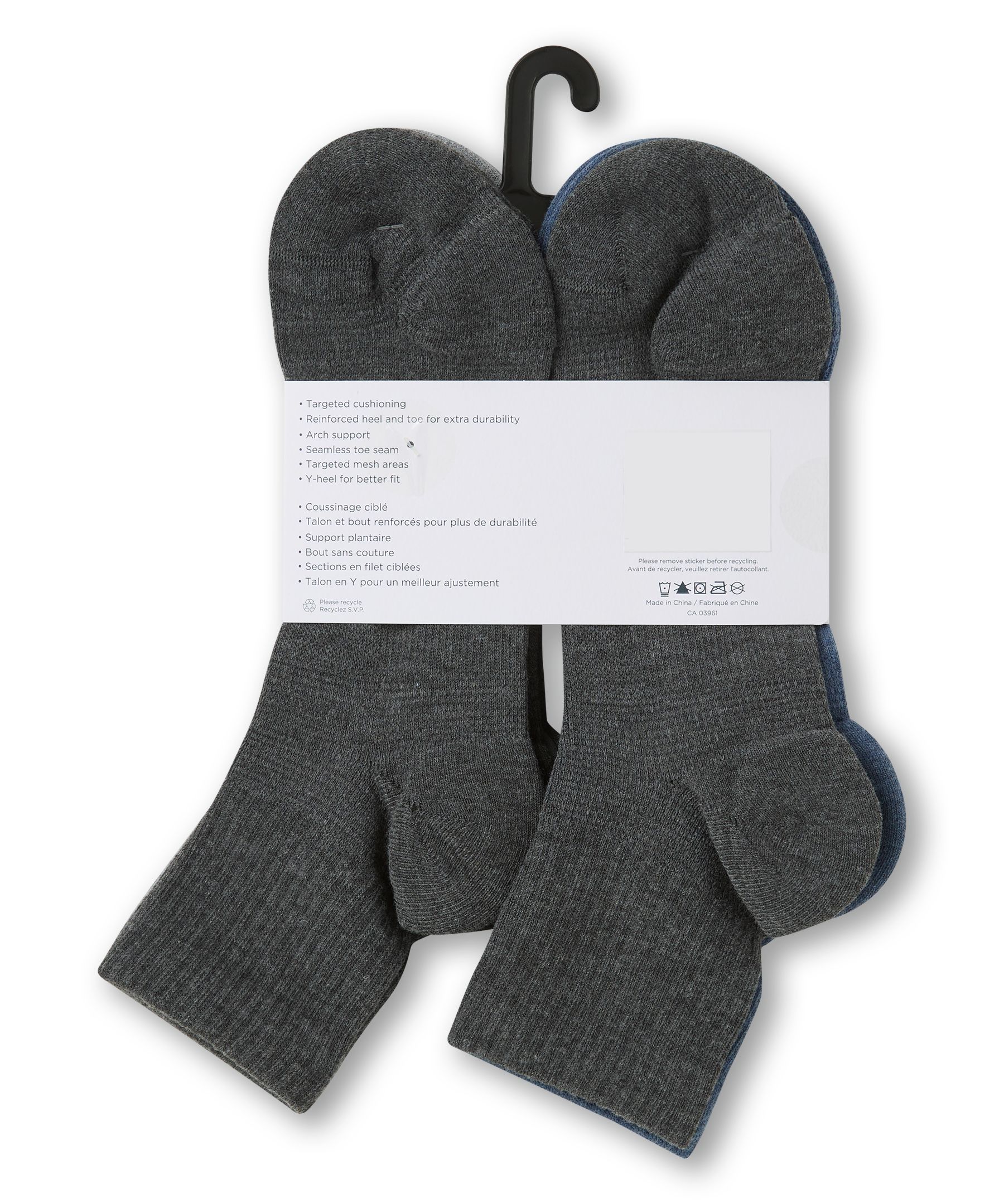 Mi-chaussettes pour hommes, Better Fit, Denver Hayes, paquet de 5 paires