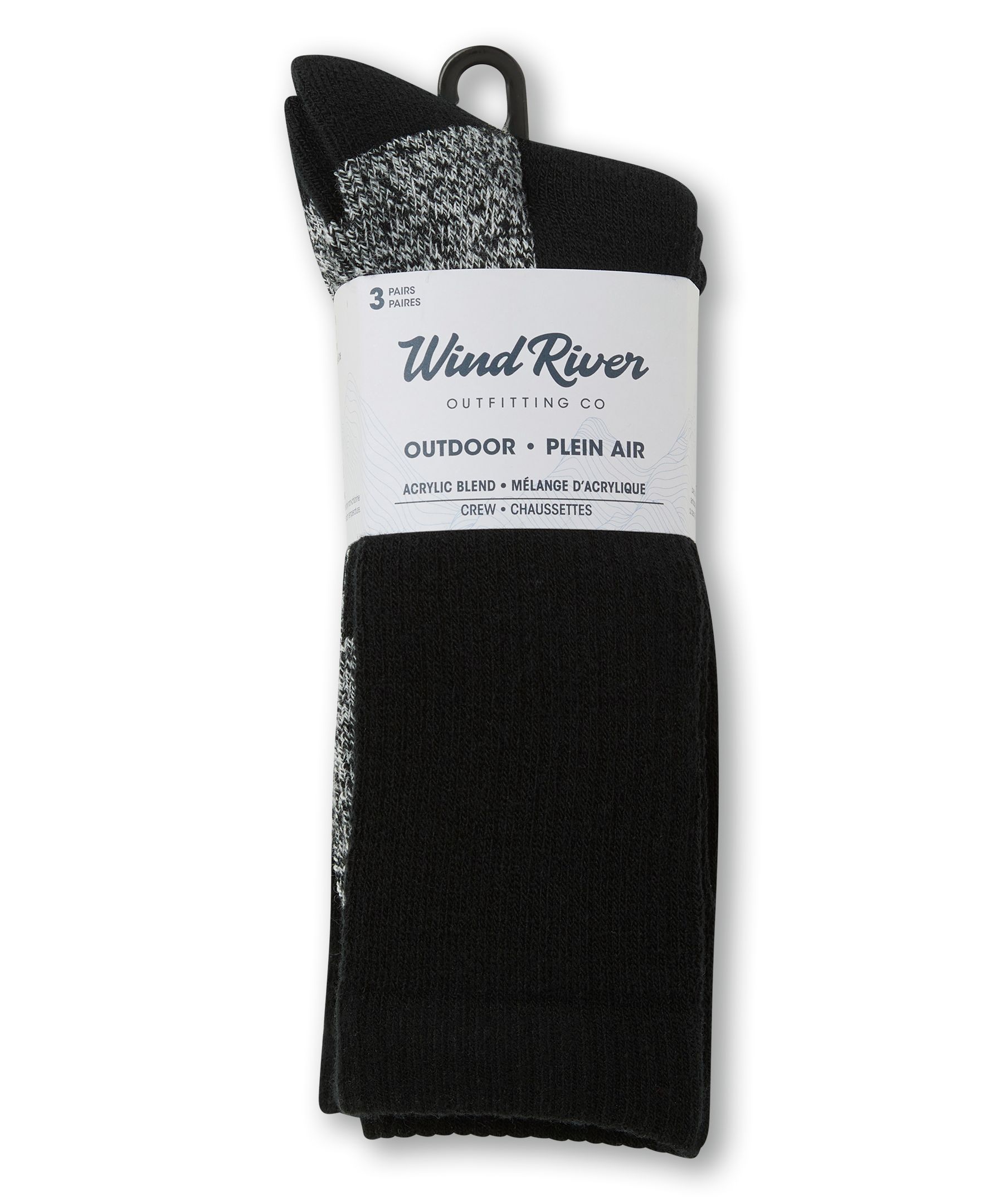 Mi-chaussettes à rembourrage intégral, WindRiver, paquet de 3 paires