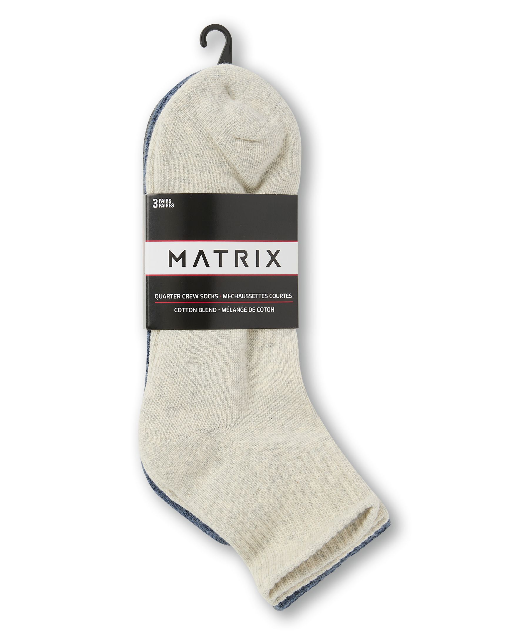 Matrix Men's 3-Pack Half Cushion Quarter Crew Sport Socks