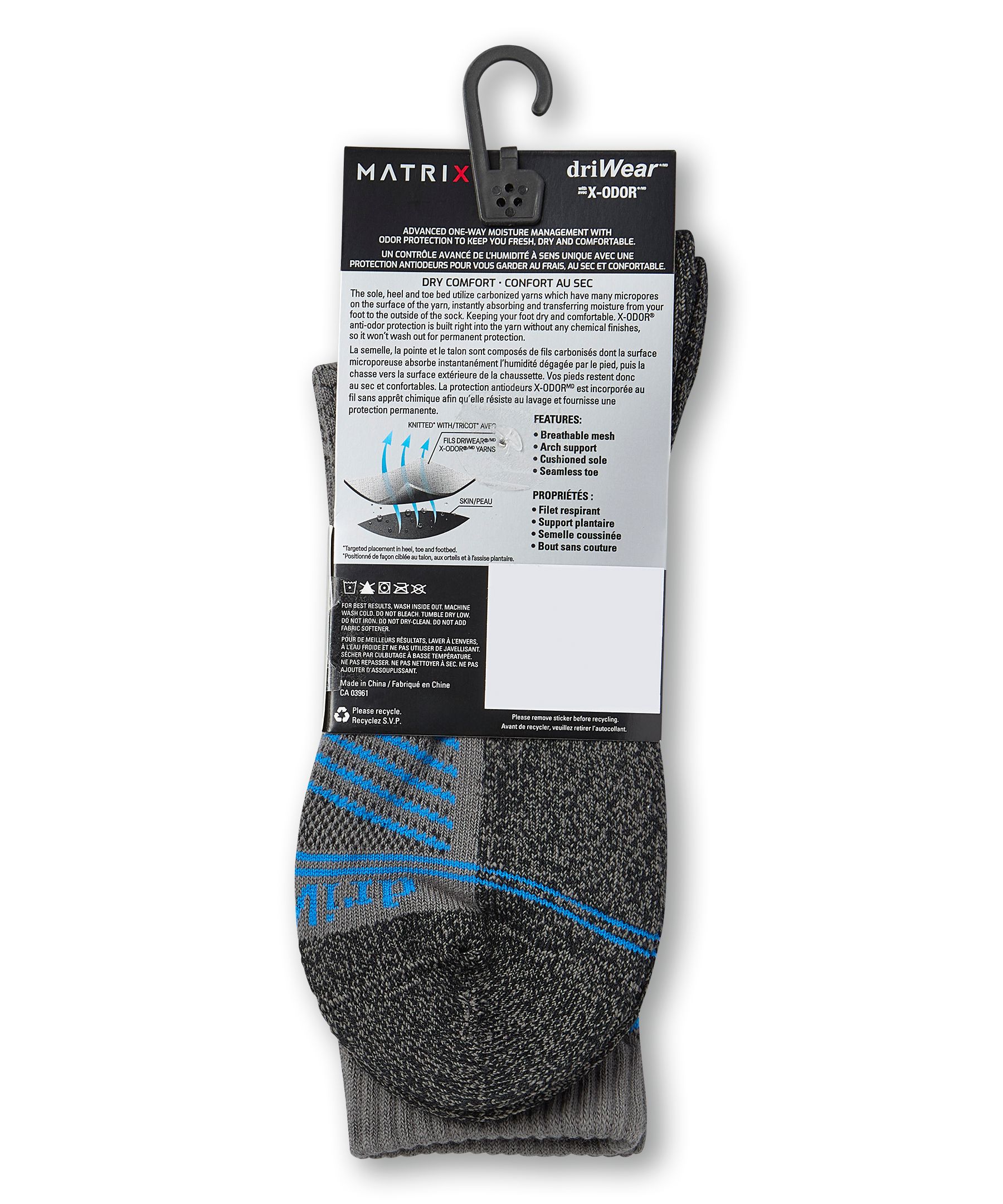 Matrix Men's DriWear Crew Socks
