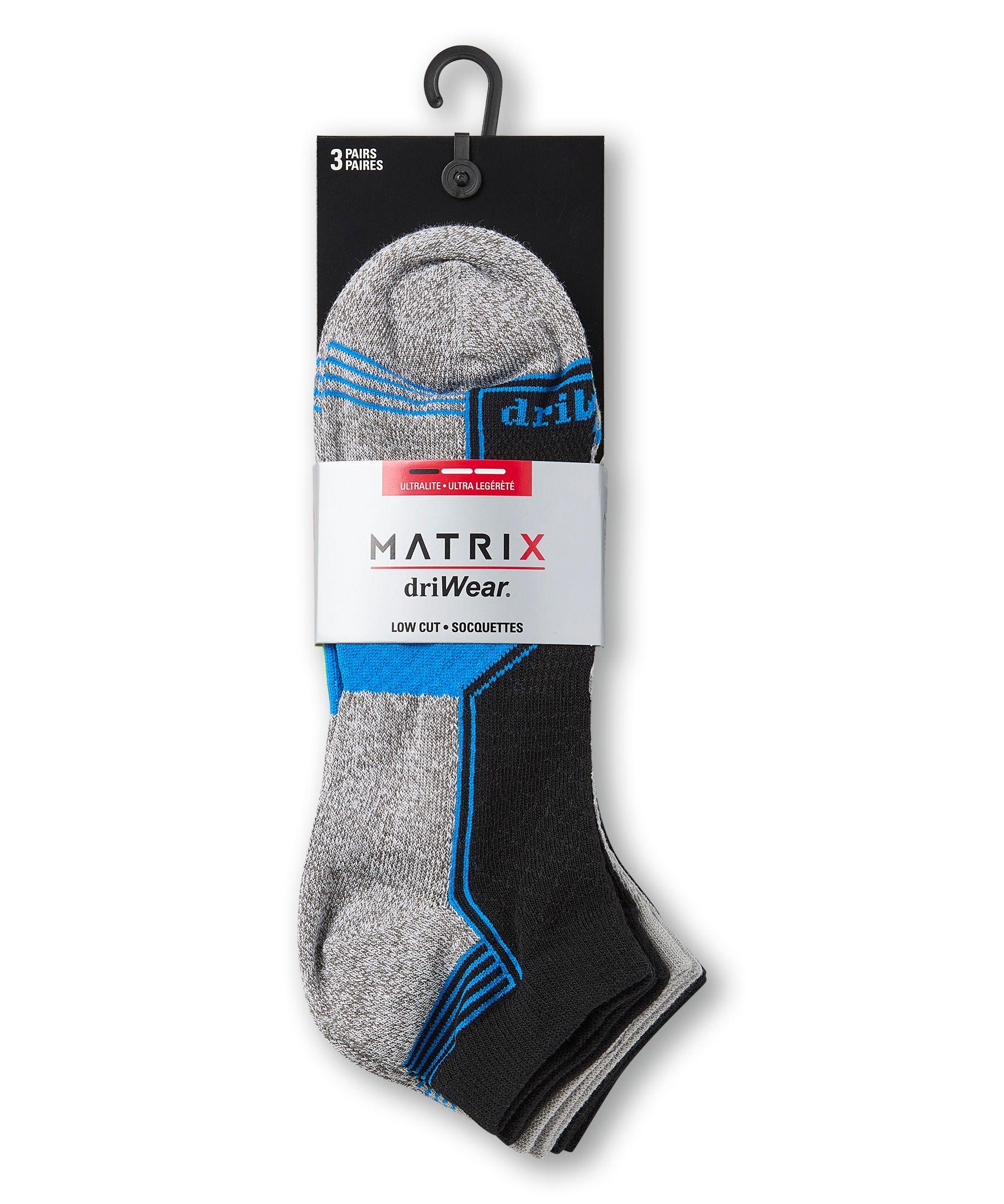 Matrix Men's 3pk driWear Ultralite Low Cut Socks