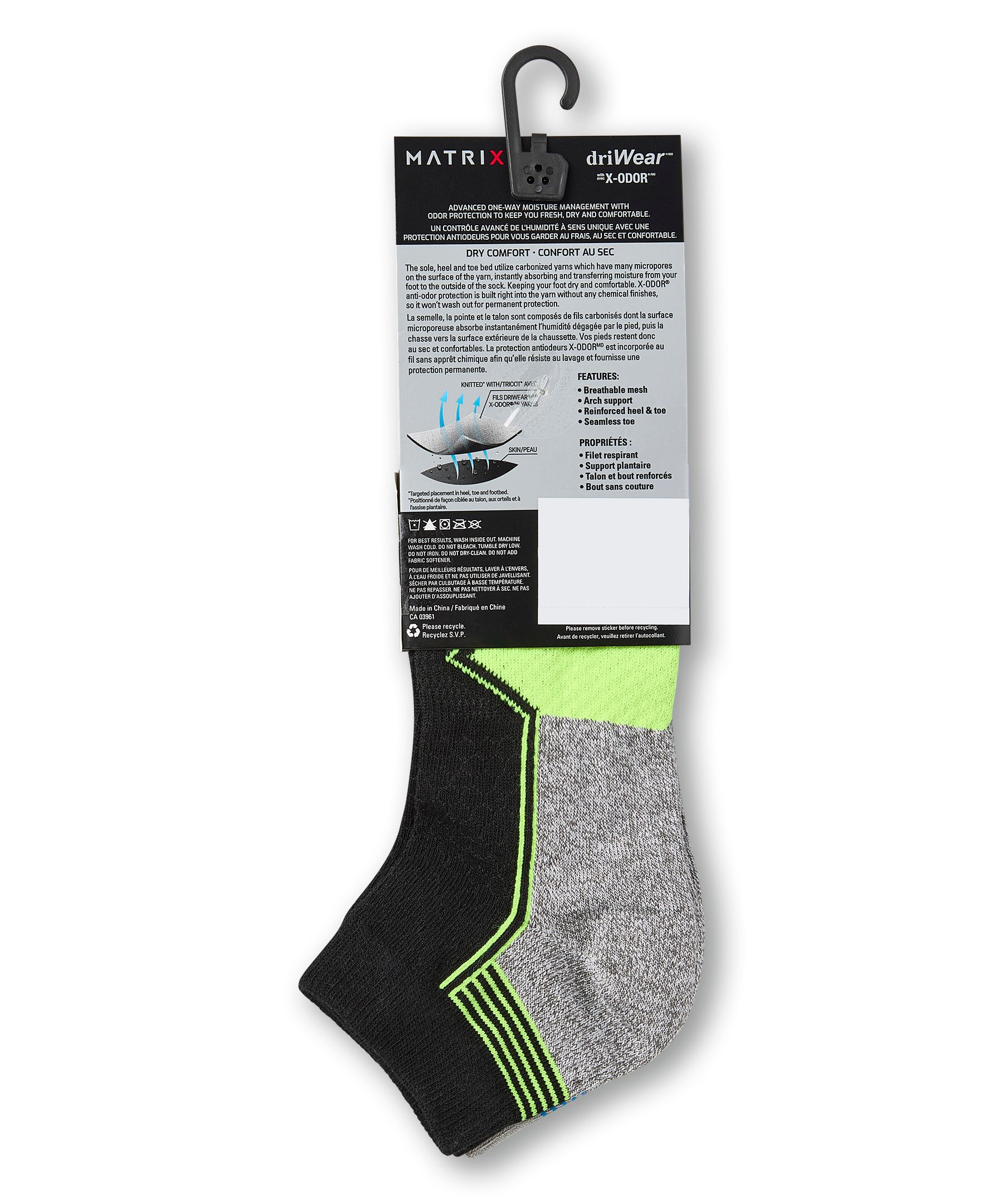 Matrix Men's 3pk driWear Ultralite Low Cut Socks