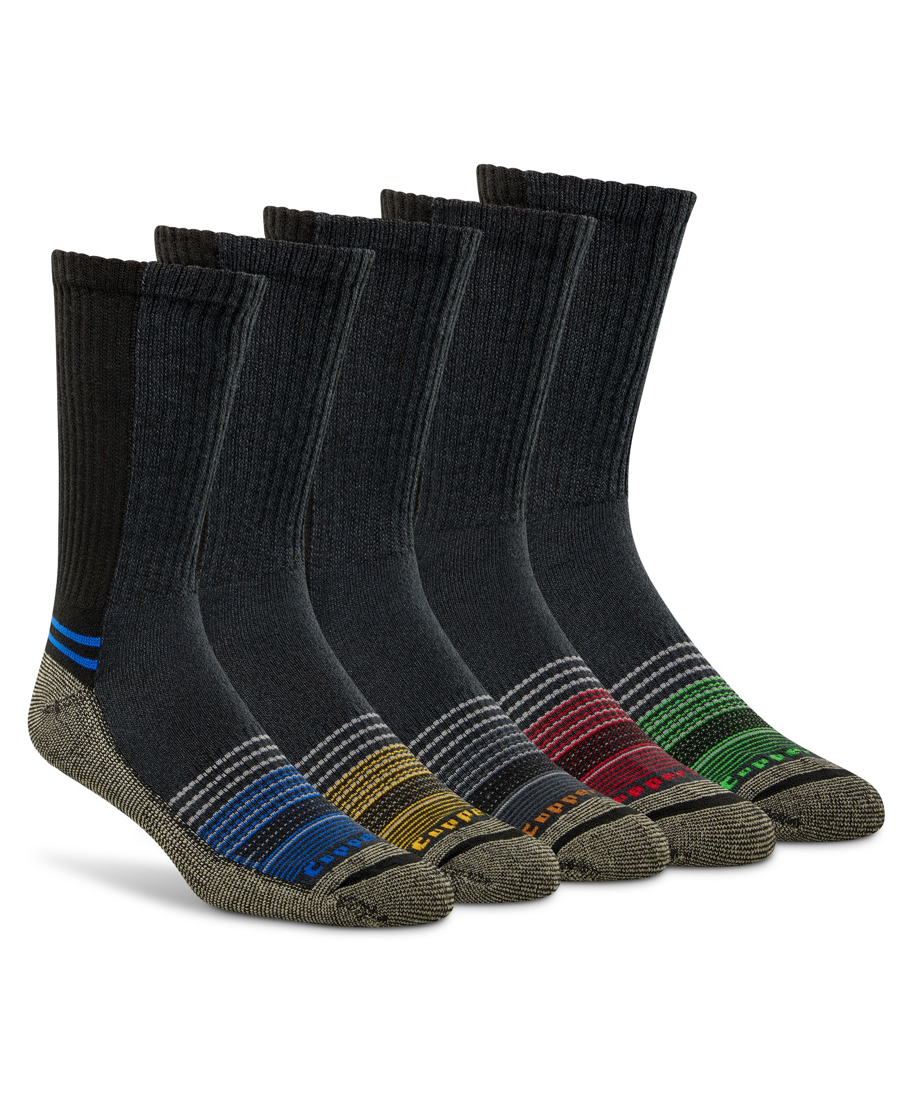 Mi-chaussettes de sport pour hommes, Extreme, Copper Sole, paquet de 5&nbsp;paires