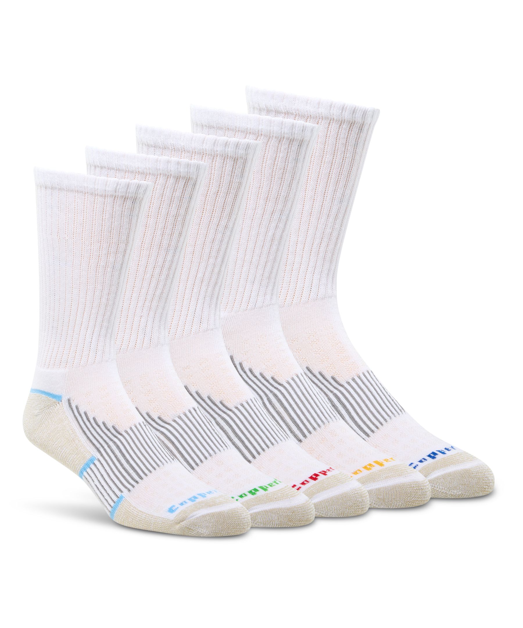 Copper Sole Men's 5 Pack Extremen Athletic Crew Socks