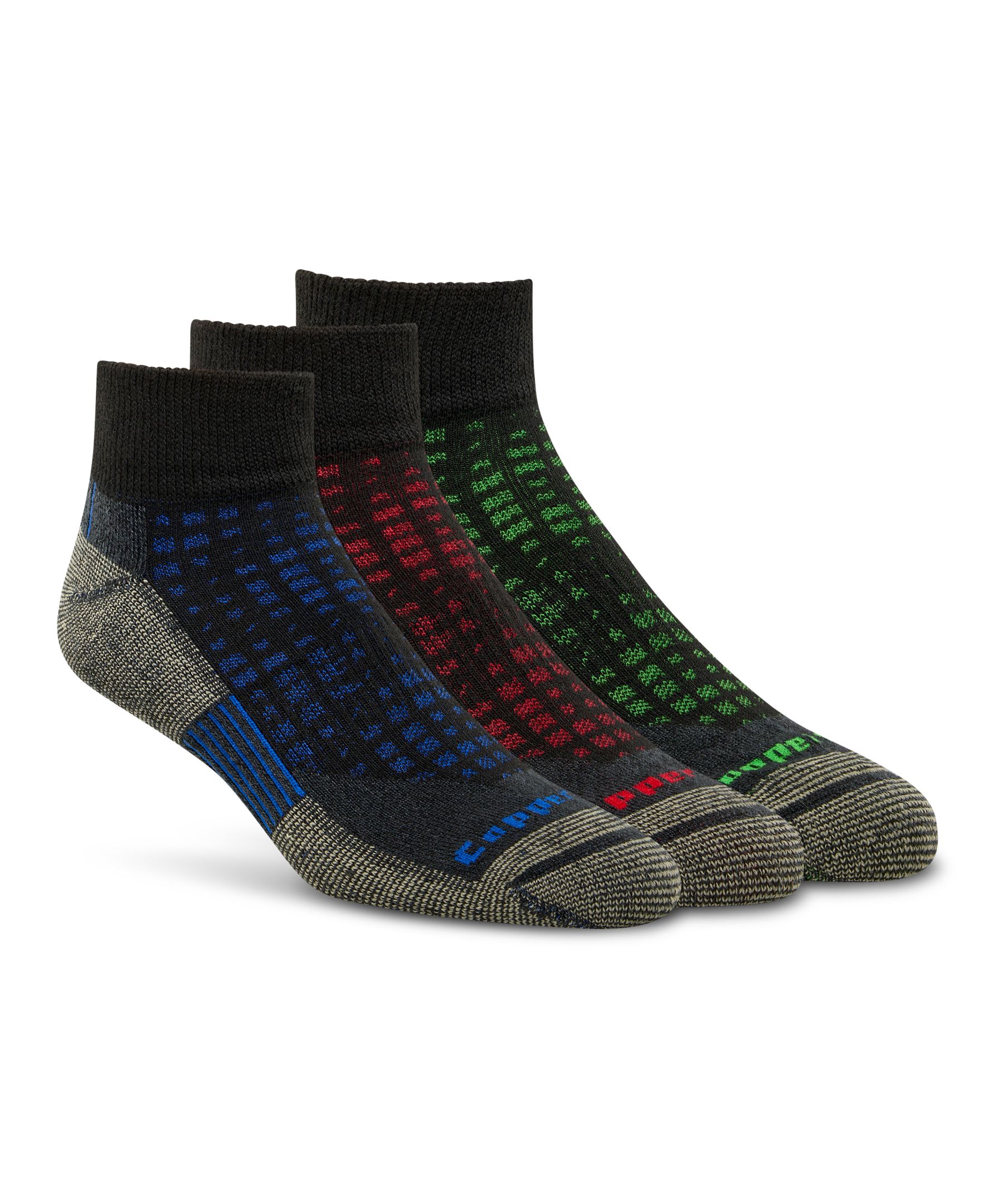 Copper Sole Men's Extreme Athletic Ankle Socks 3-pk