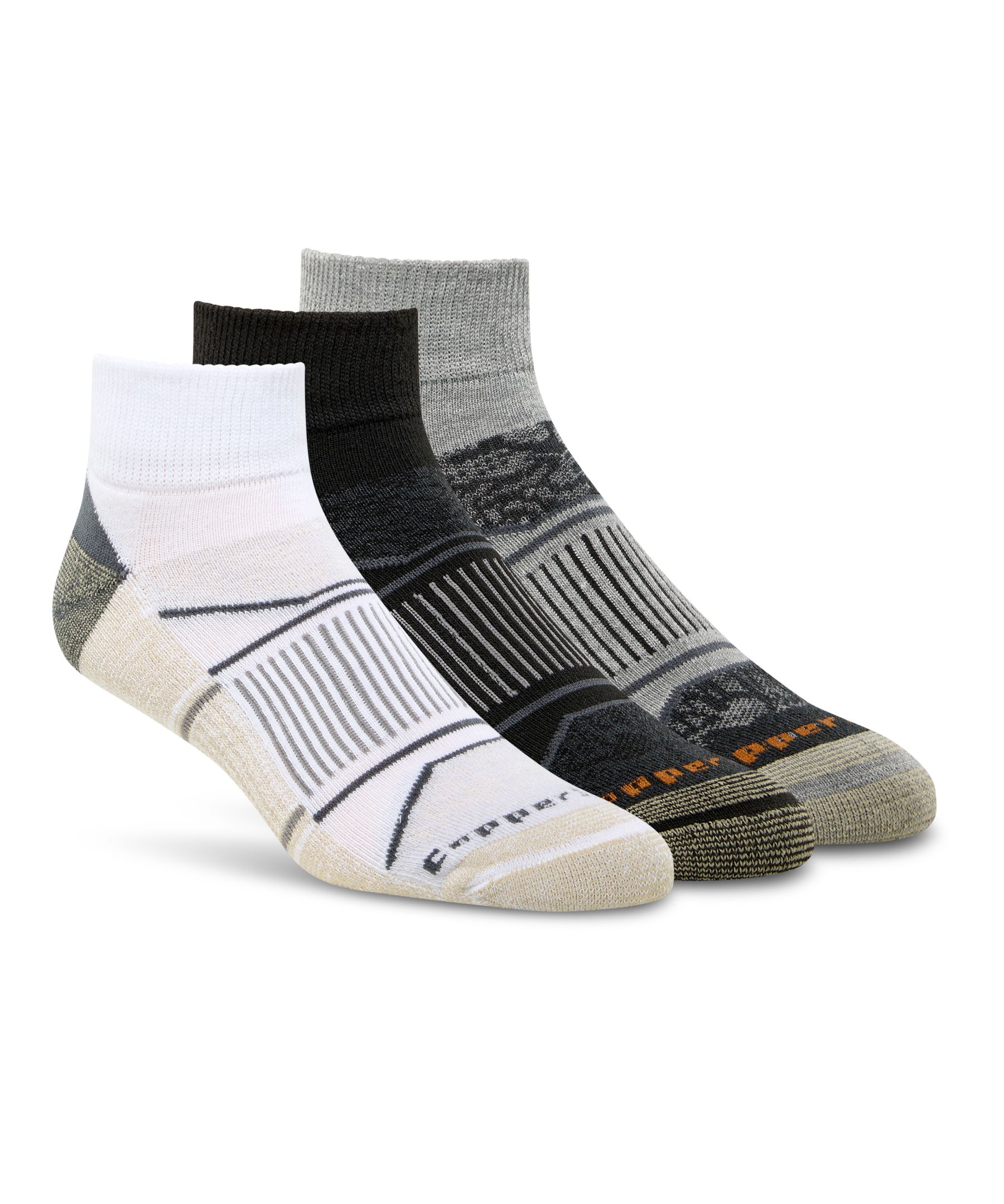 Copper Sole Men's Extreme Athletic Ankle Socks 3-pk