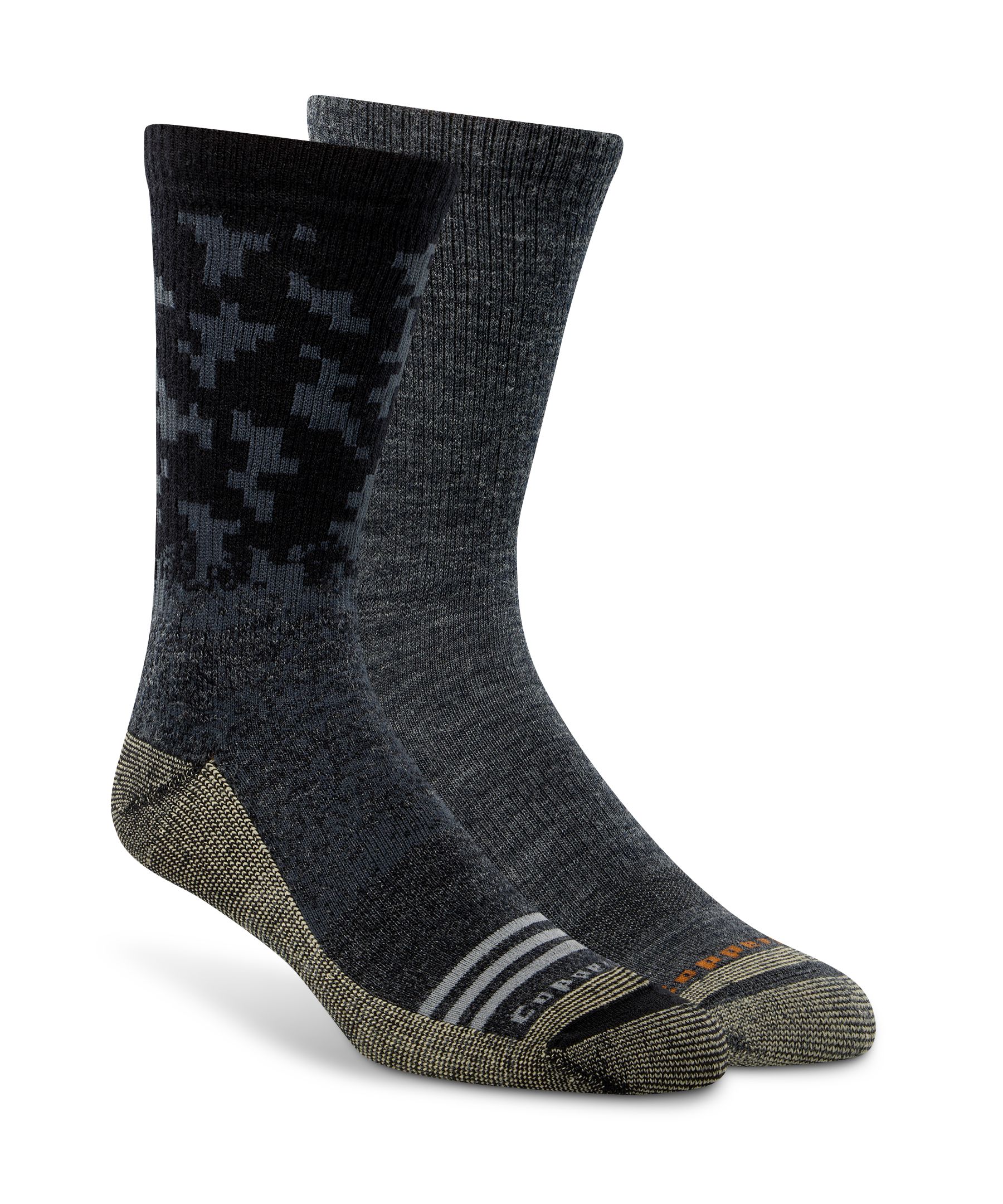 Mi-chaussettes en laine mérinos pour hommes, Copper Sole, paquet de 2&nbsp;paires