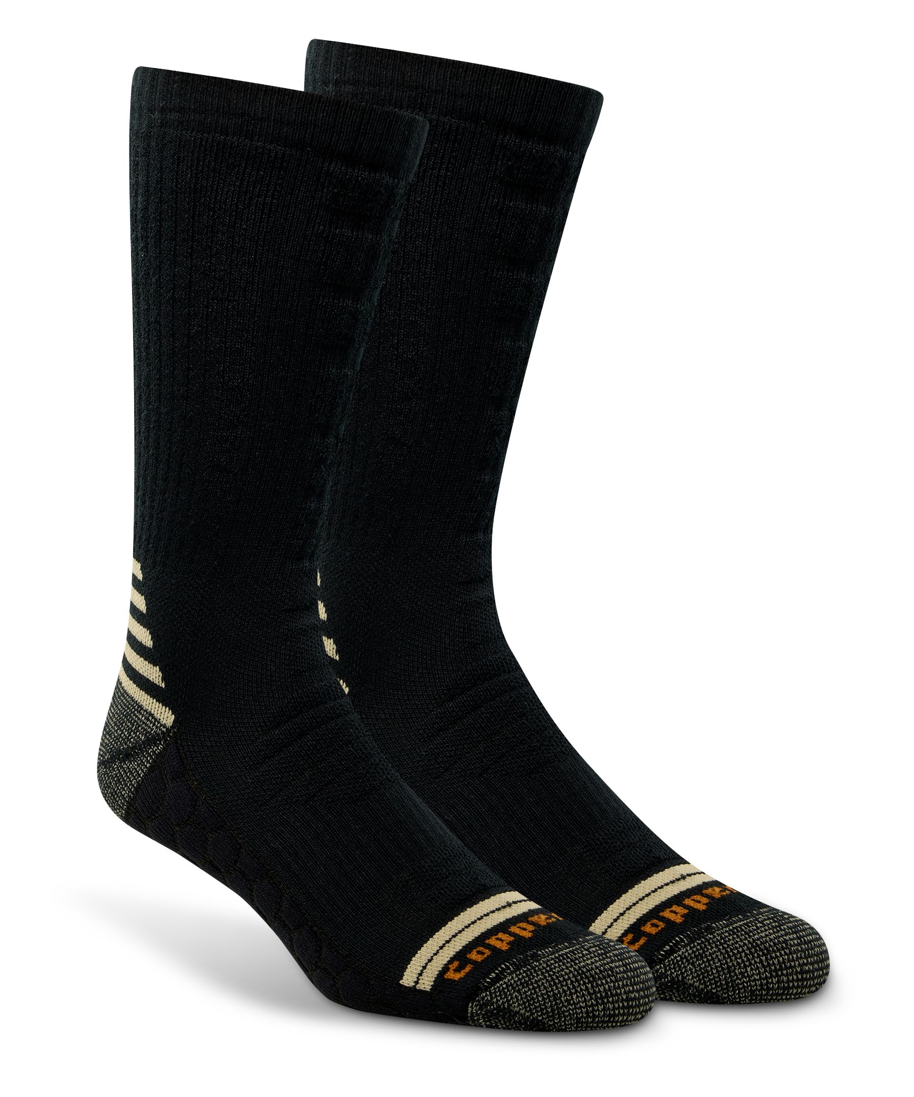 Copper Sole Men's Cushioned Max Boot Cushioned Socks 2-pk