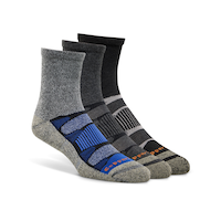 Copper Sole Men's Hiking Mid Crew Socks 3-pk