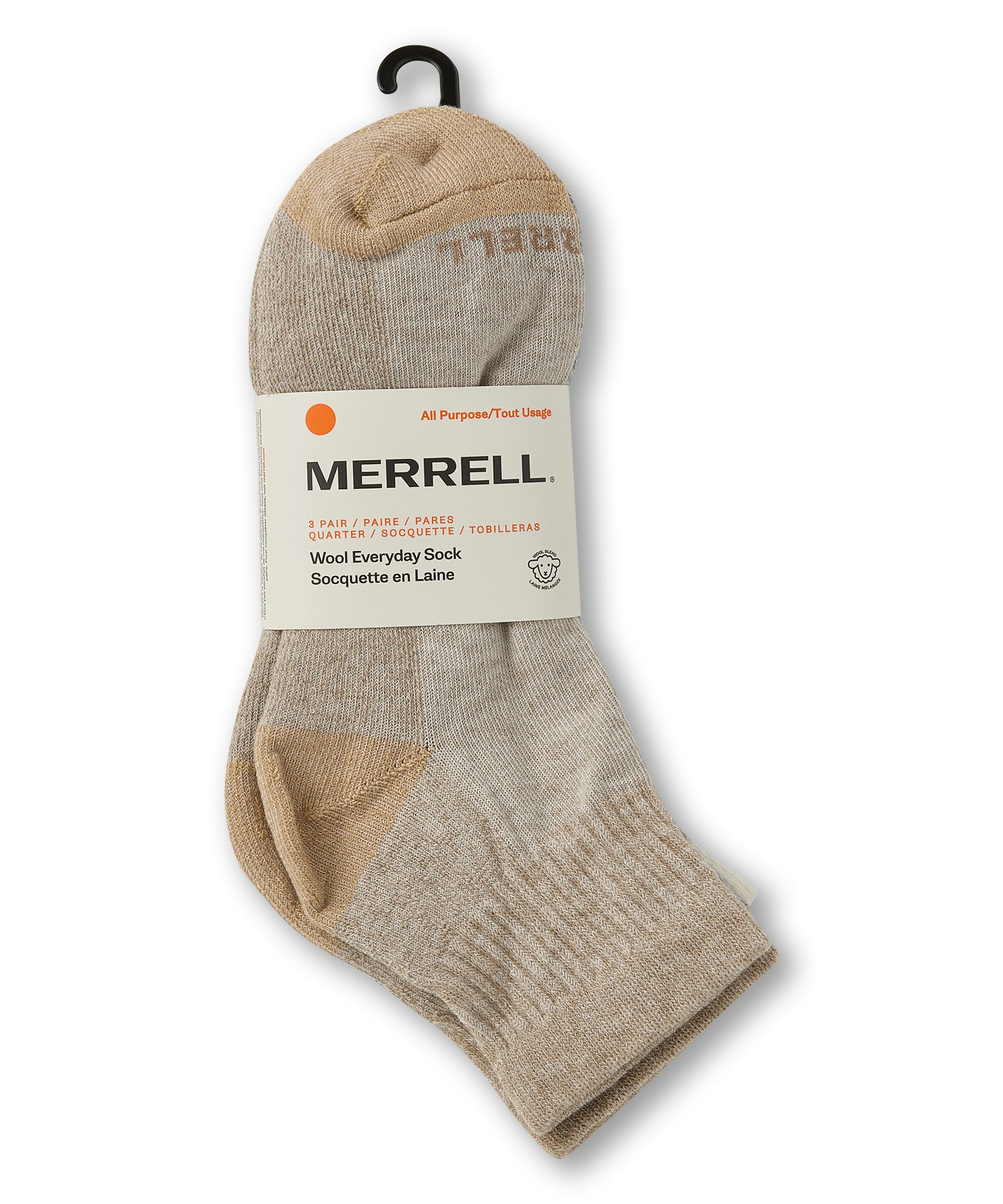 Mi-chaussettes en laine pour hommes, Everyday, Merrell