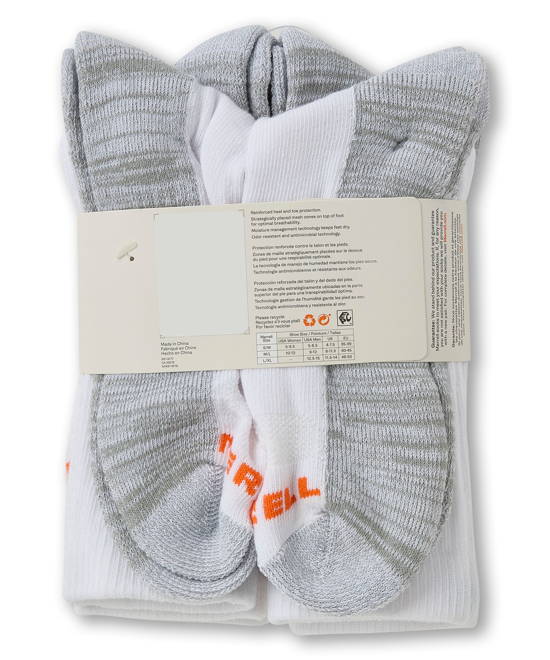 Merrell Men's Work Crew Sock 6-pk