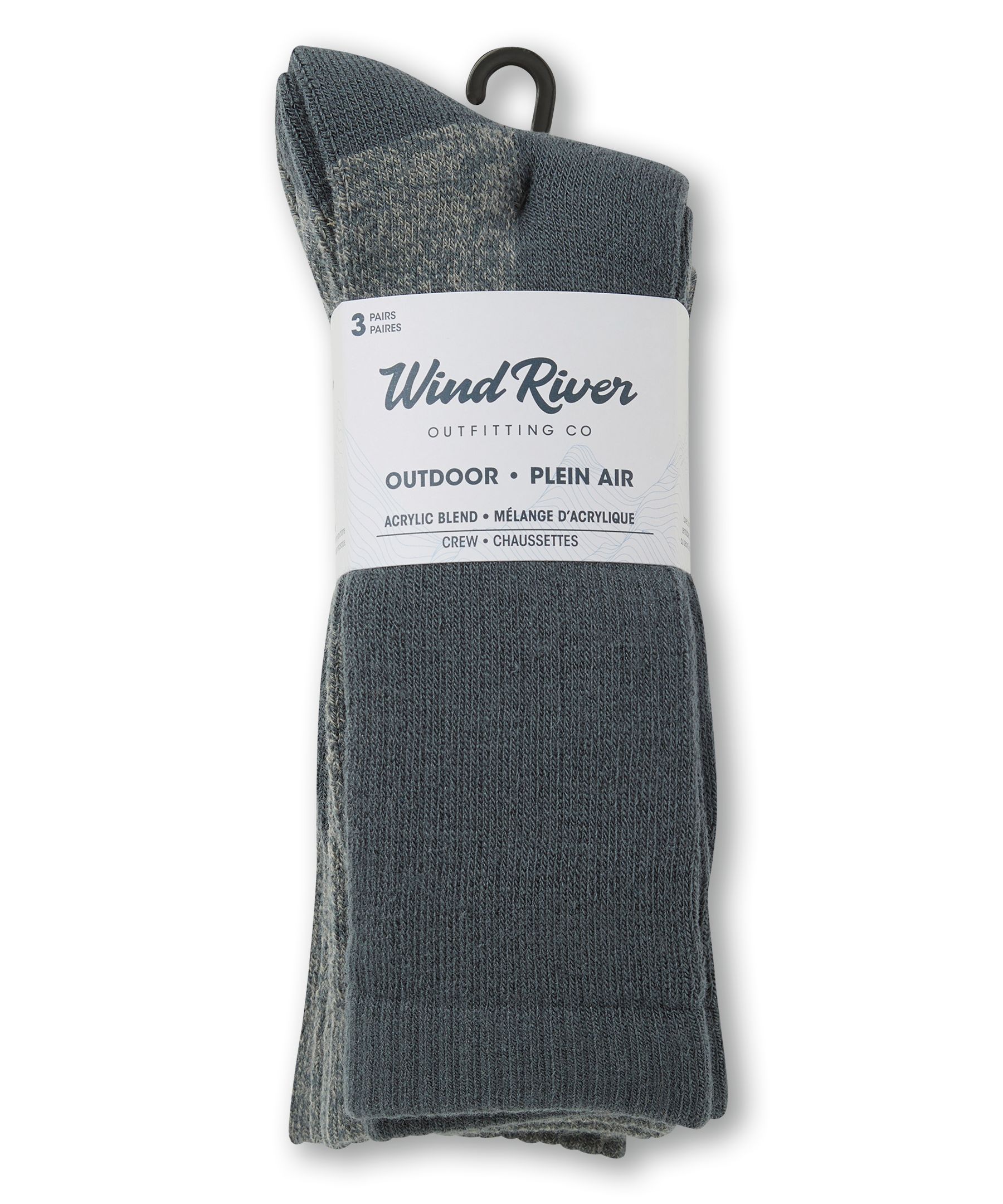 Mi-chaussettes à rembourrage intégral, WindRiver, paquet de 3 paires