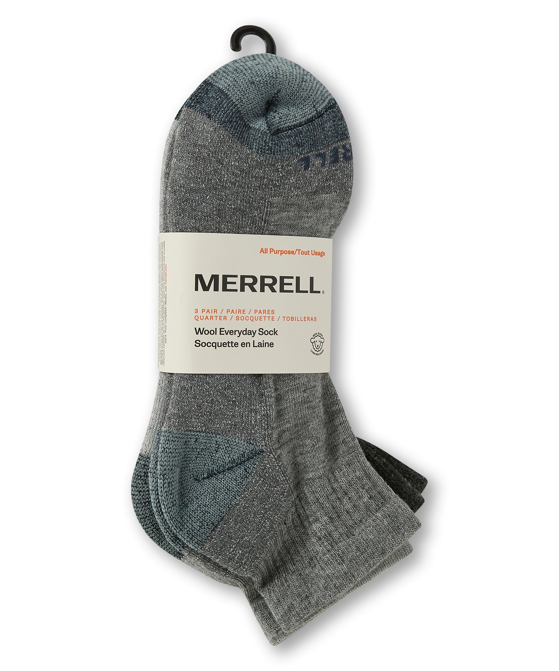 Mi-chaussettes en laine pour hommes, Everyday, Merrell