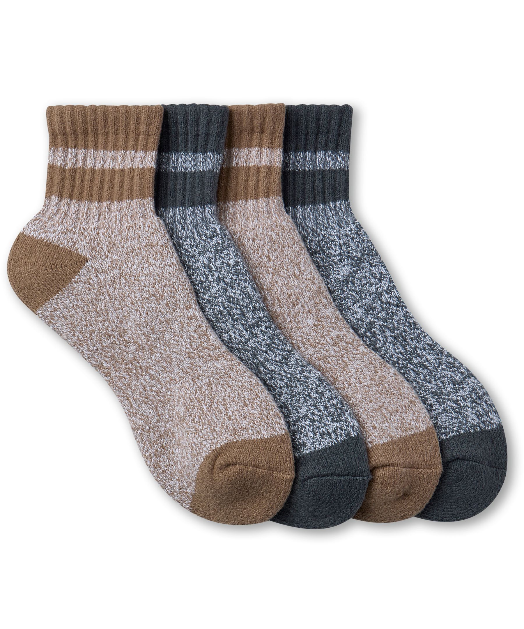 WindRiver Men's Heritage Supersoft Quarter Crew Socks 2-pk