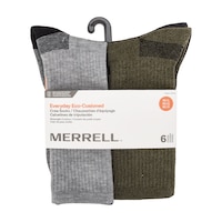 Merrell Men's 6 Pack Cushioned Crew Socks