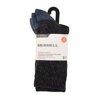 Merrell Men's 3 Pack Wool Blend Trekker Outdoor Socks