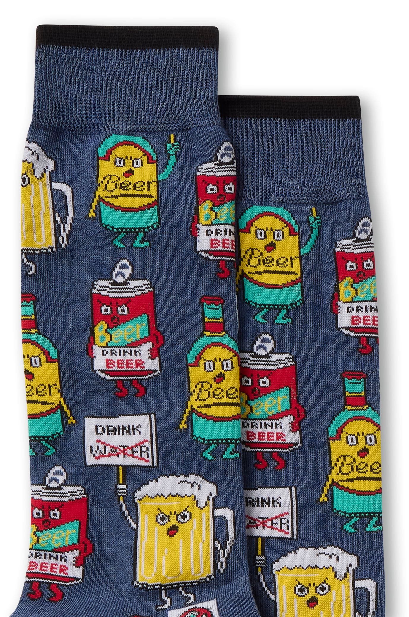 Mi-chaussettes fantaisie à motif de bière pour hommes, Denver Hayes