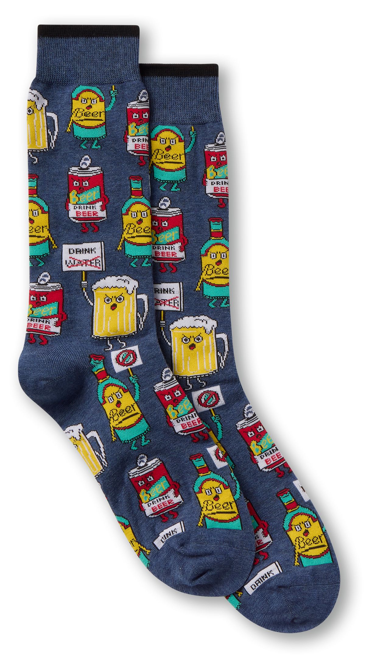 Mi-chaussettes fantaisie à motif de bière pour hommes, Denver Hayes