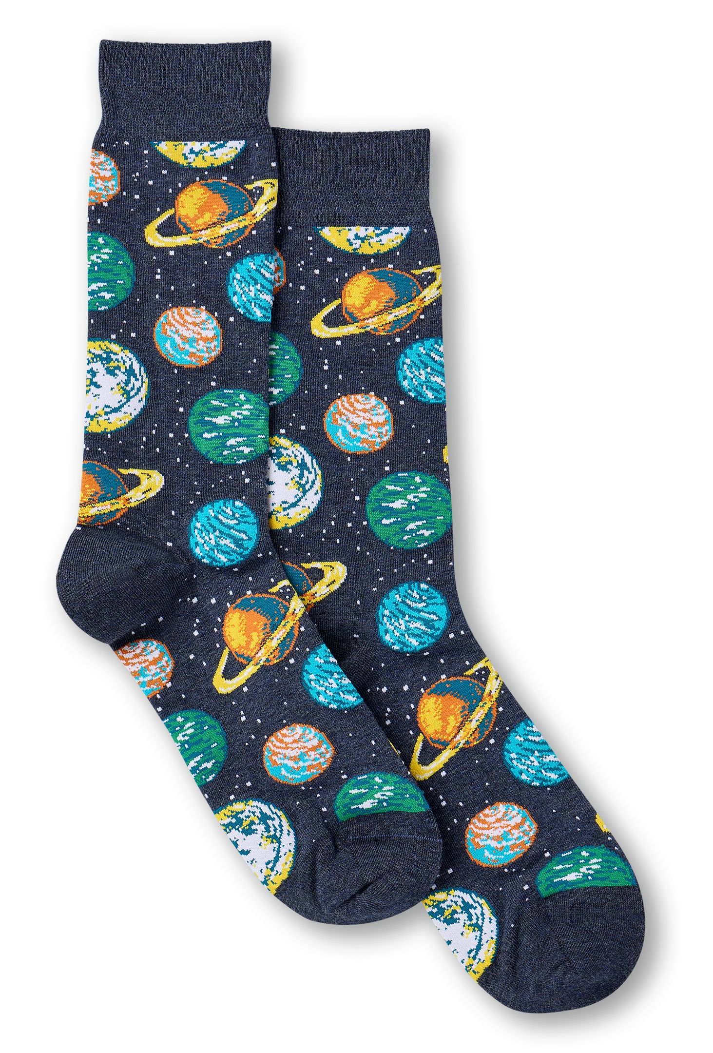 Denver Hayes Men's Novelty Patterned Crew Socks