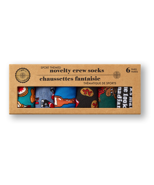 Chaussettes fantaisie à motifcanadien pour hommes, Denver Hayes, paquet de 6 paires