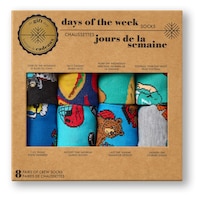 Boîte de chaussettes fantaisie pour hommes, 7&nbsp;jours de la semaine +&nbsp;1, Denver Hayes
