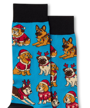 Mi-chaussettes fantaisie à motif de Noël pour hommes, Denver Hayes