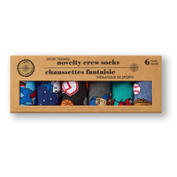 Chaussettes de sport fantaisie pour hommes, Denver Hayes, paquet de 6 paires