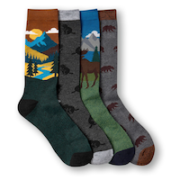 WindRiver Men's Heritage 4 Pack Casual Socks