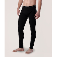 WindRiver Men's FreshTech 4 Way Stretch Waffle Thermal Pants - Black Front_Three_Fourths_Angled_Left
