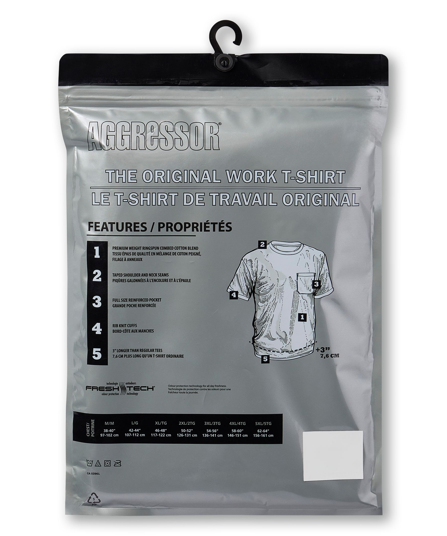 T-shirt de travail Aggressor à encolure ras du cou et à manches courtes, pour hommes