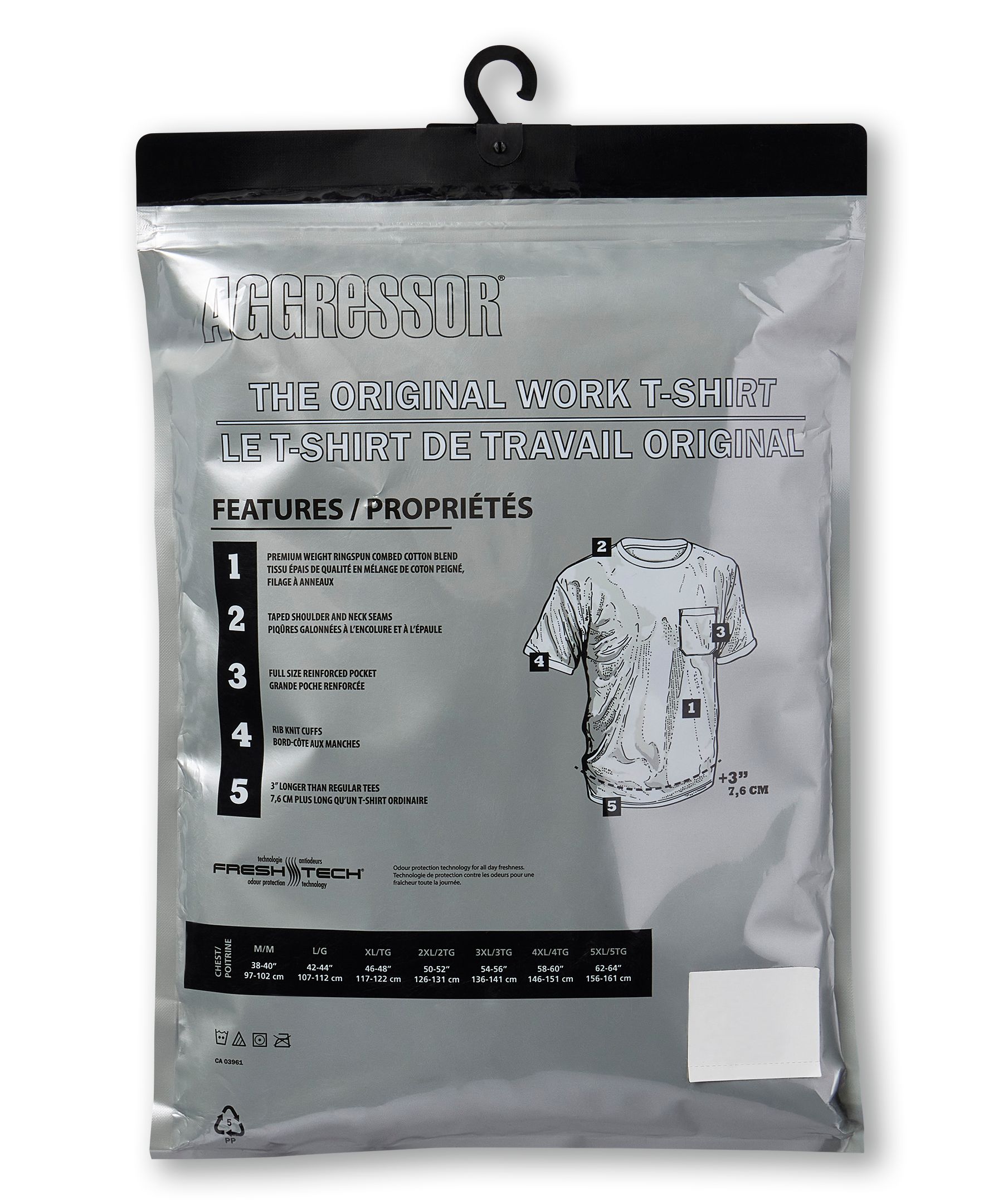 Aggressor Men's Crewneck Short Sleeve Work T-Shirt With FRESHTECH