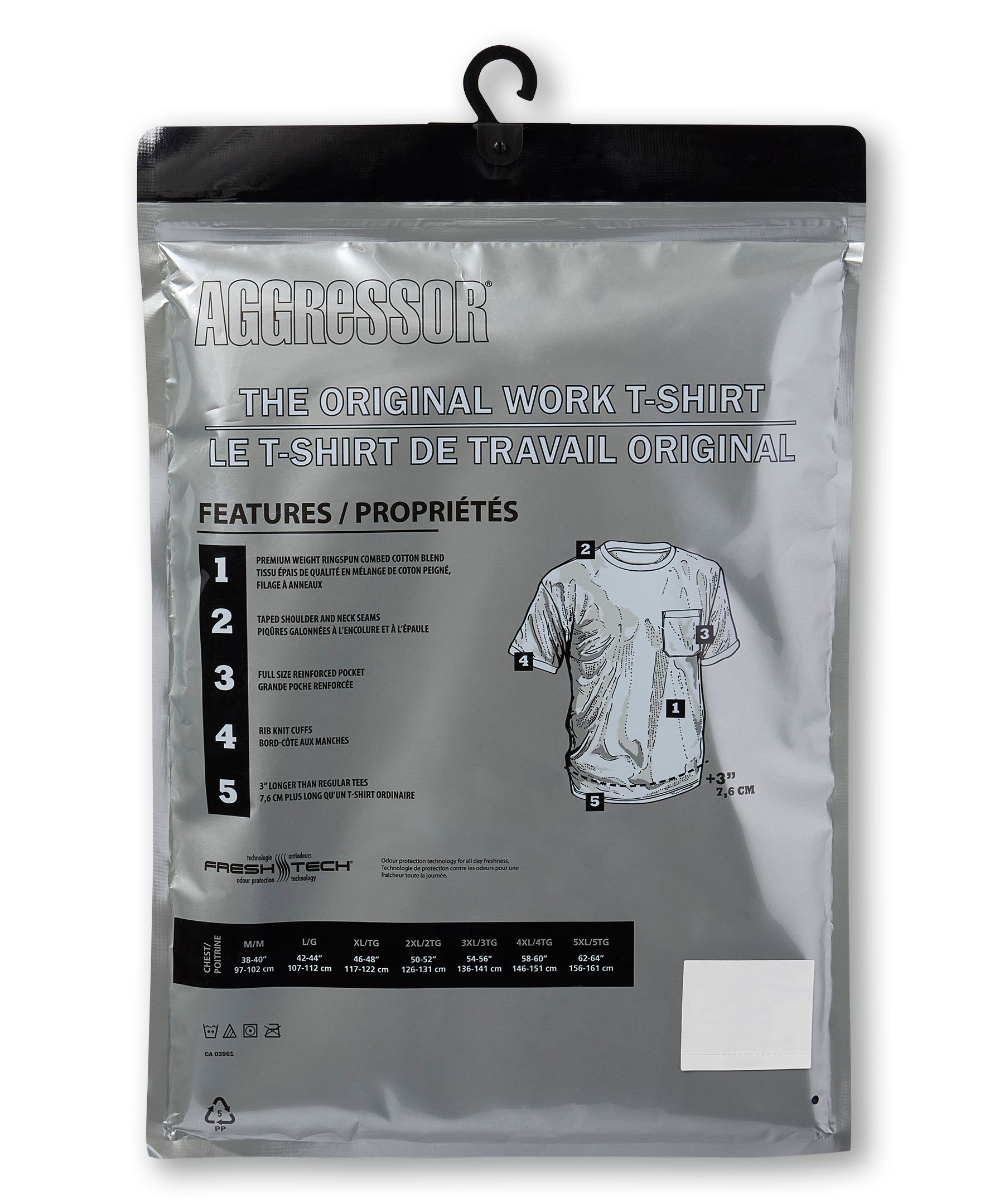 Aggressor Men's Crewneck Short Sleeve Work T-Shirt With FRESHTECH