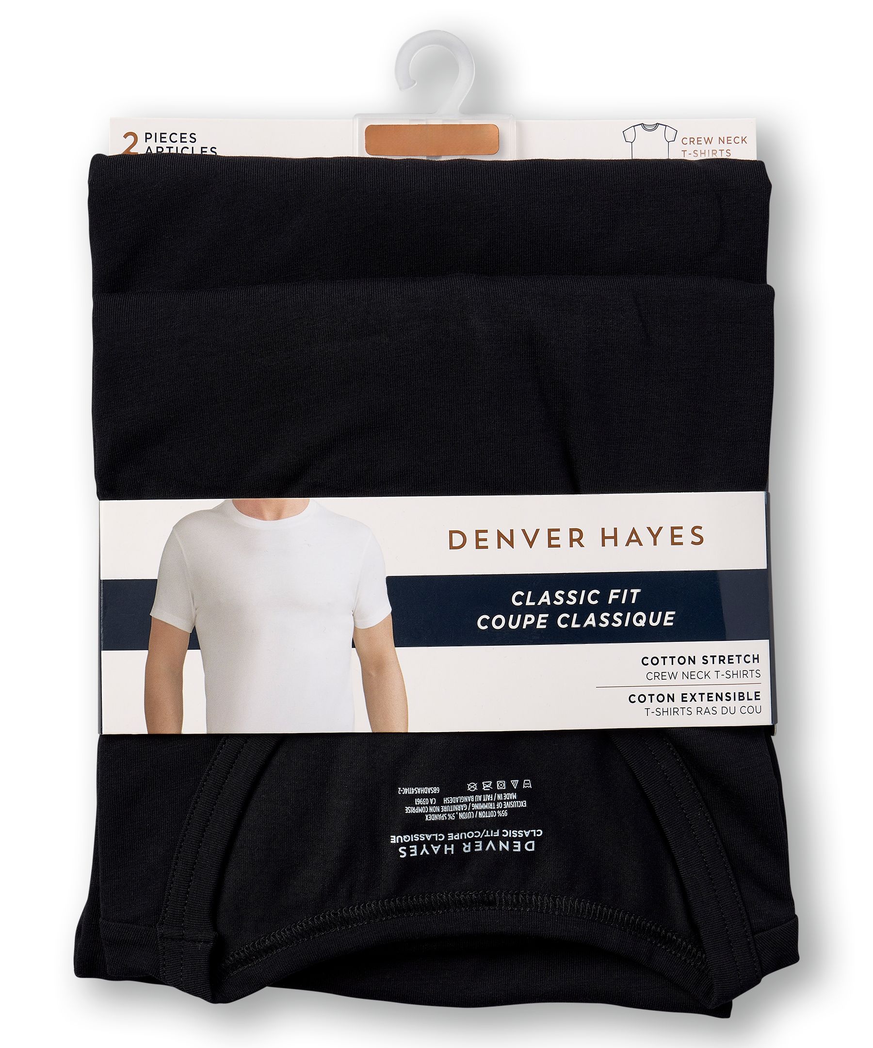 Gilet de corps Denver Hayes à col ras du cou, pour hommes, paquet de 2