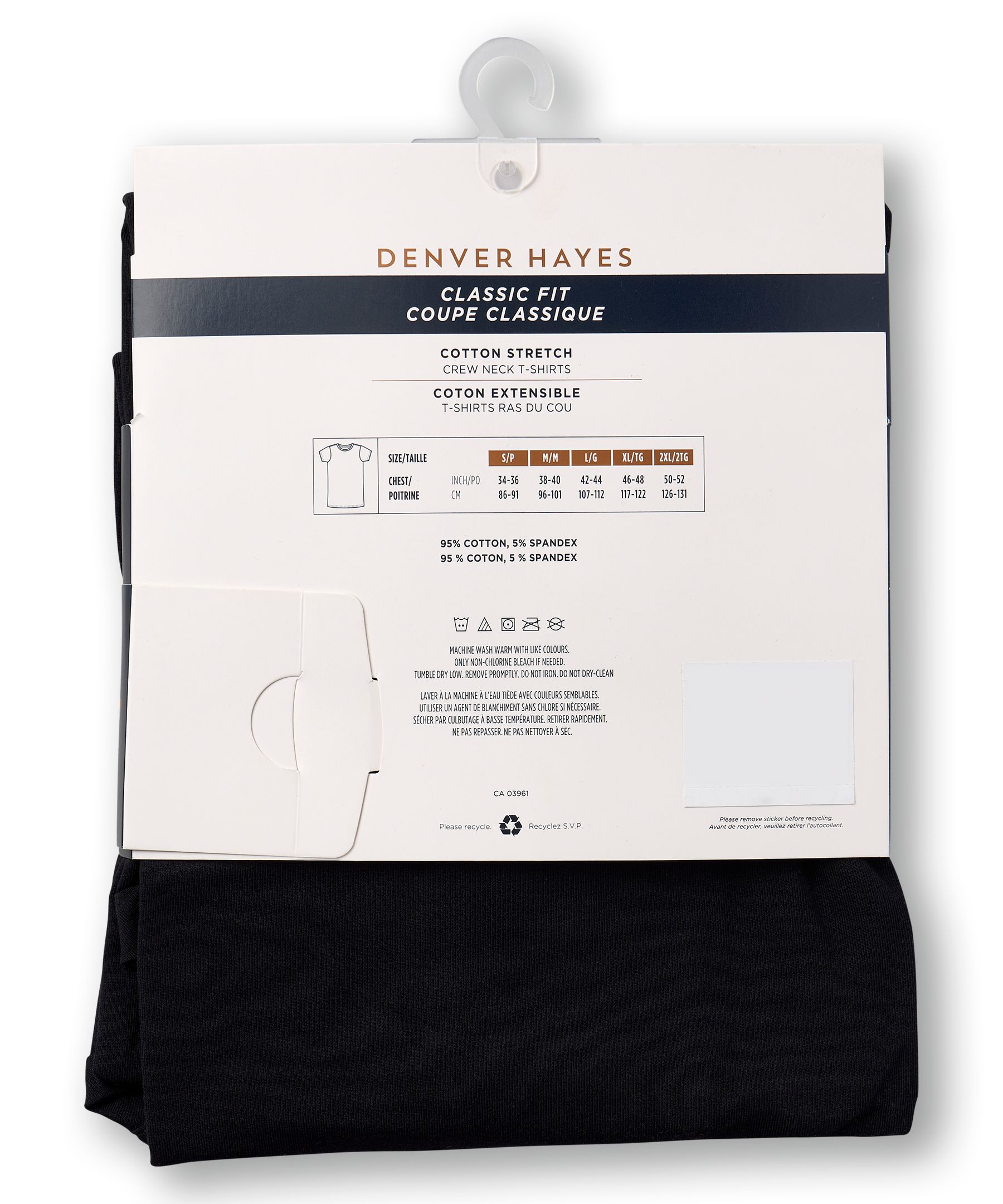 Gilet de corps Denver Hayes à col ras du cou, pour hommes, paquet de 2