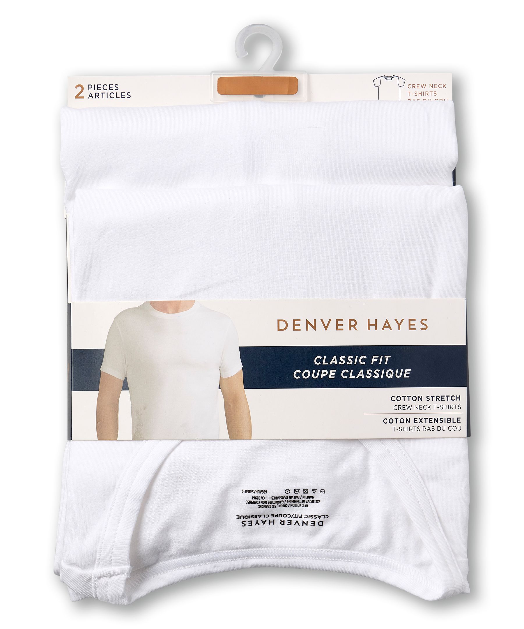 Gilet de corps Denver Hayes à col ras du cou, pour hommes, paquet de 2