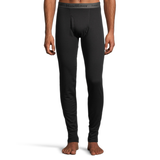 WindRiver Men's T-MAX HEAT Thermal Base Layer Long Underwear Fleece Pants - Black Front_Flat