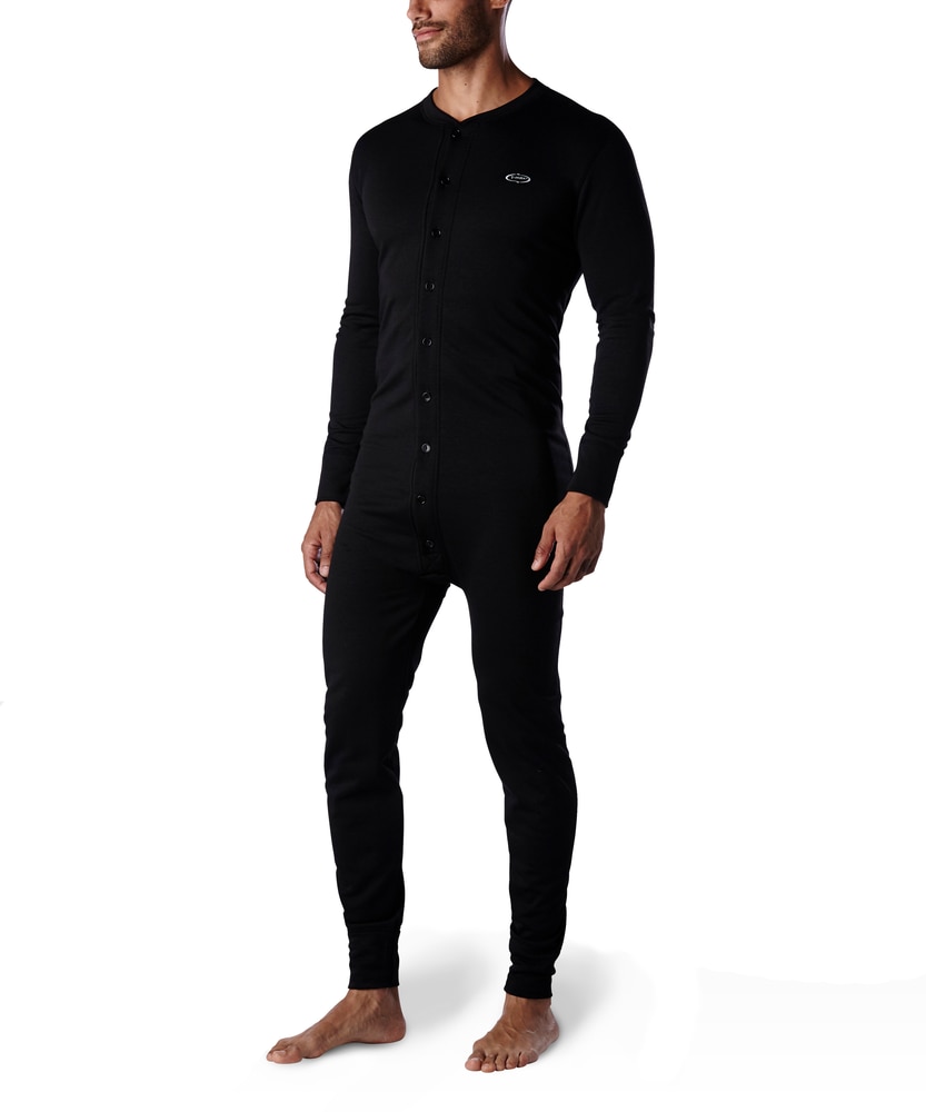 WindRiver Men's TMAX Thermal Base Layer One Piece Combo Black Marks