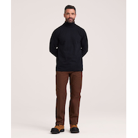 Col roulé Aggressor en tricot côtelé de coupe droite pour hommes Front_Flat