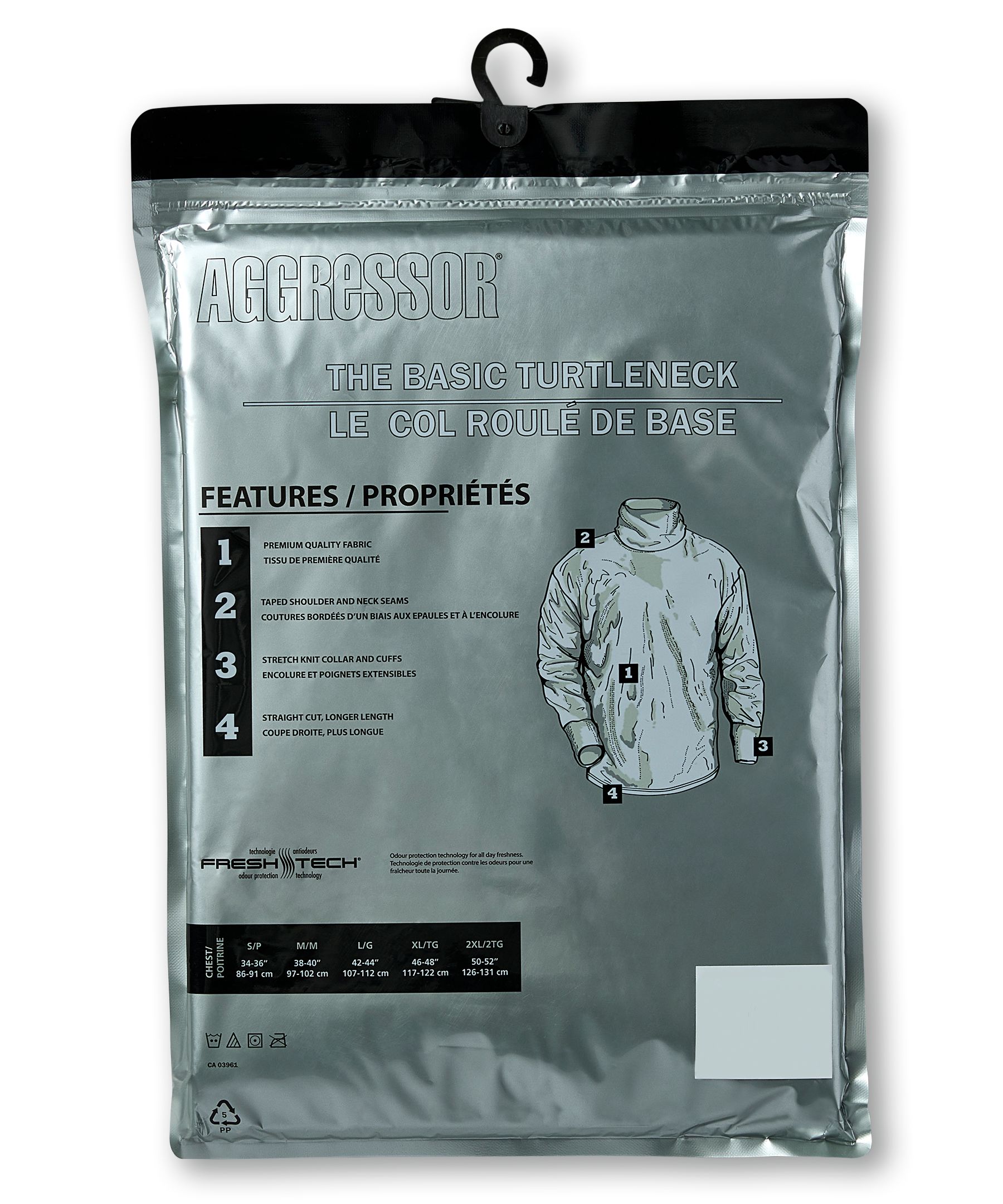 Aggressor Men's Straight Cut Ribbed Turtleneck