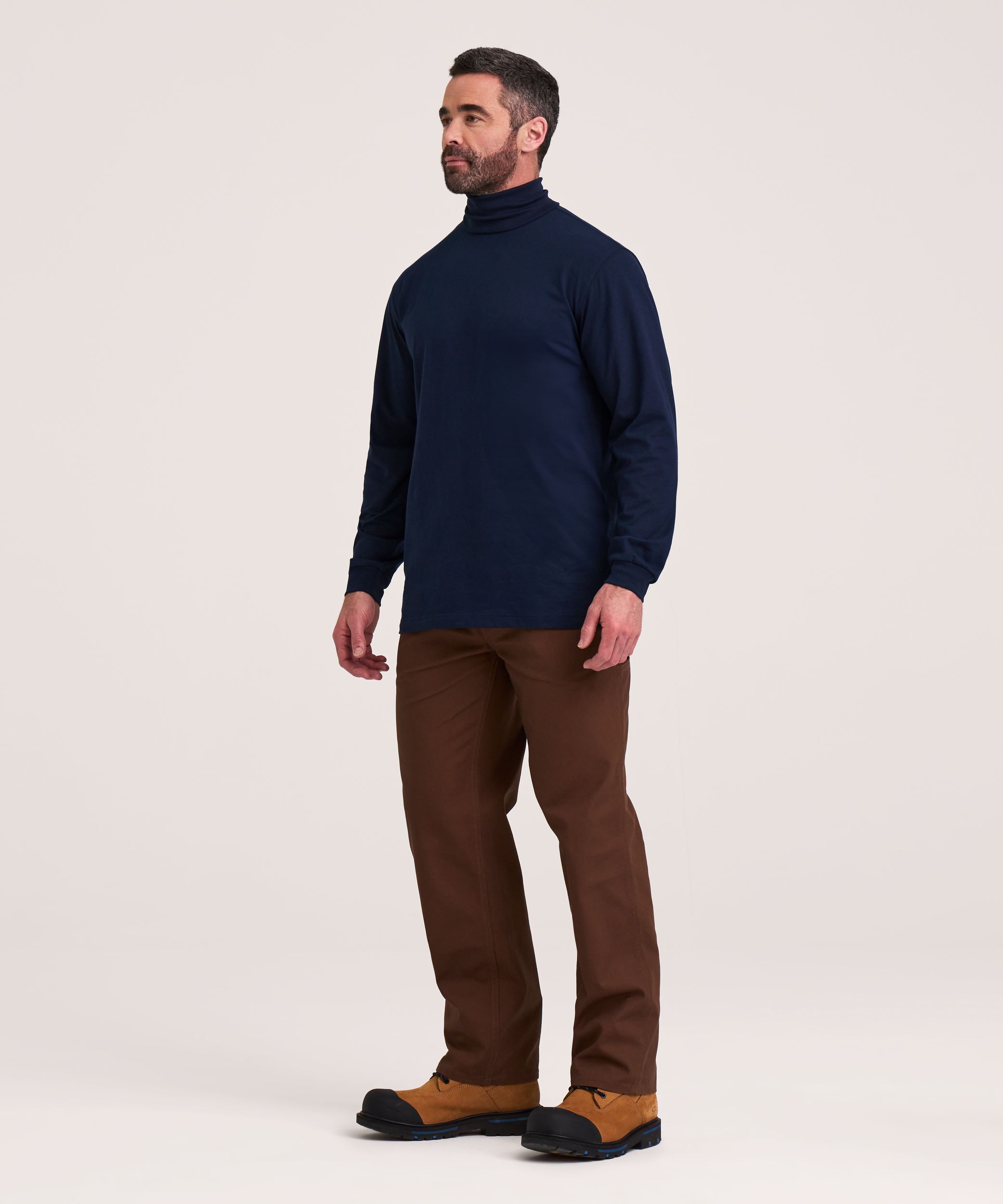 Col roulé Aggressor en tricot côtelé de coupe droite pour hommes