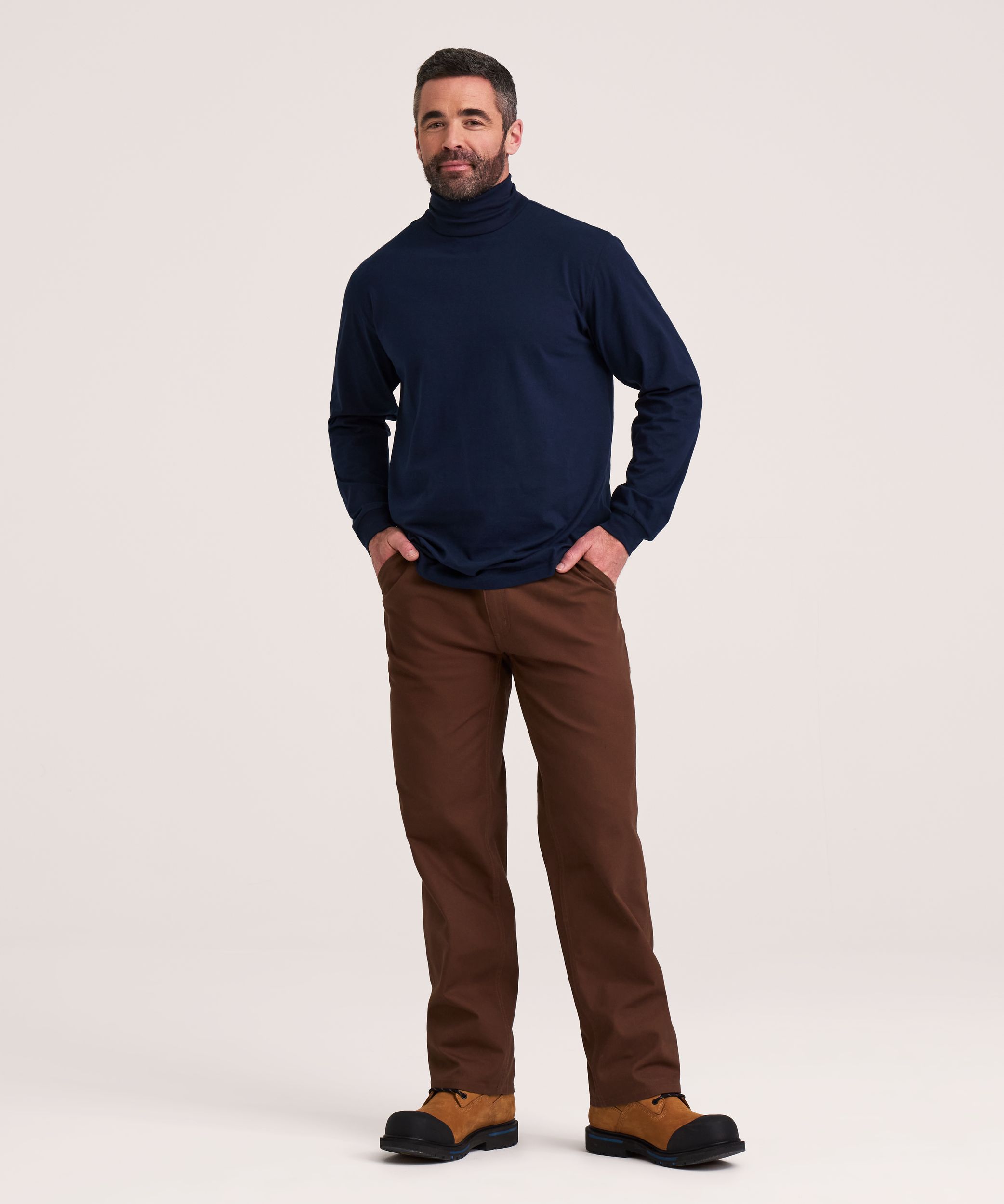 Col roulé Aggressor en tricot côtelé de coupe droite pour hommes