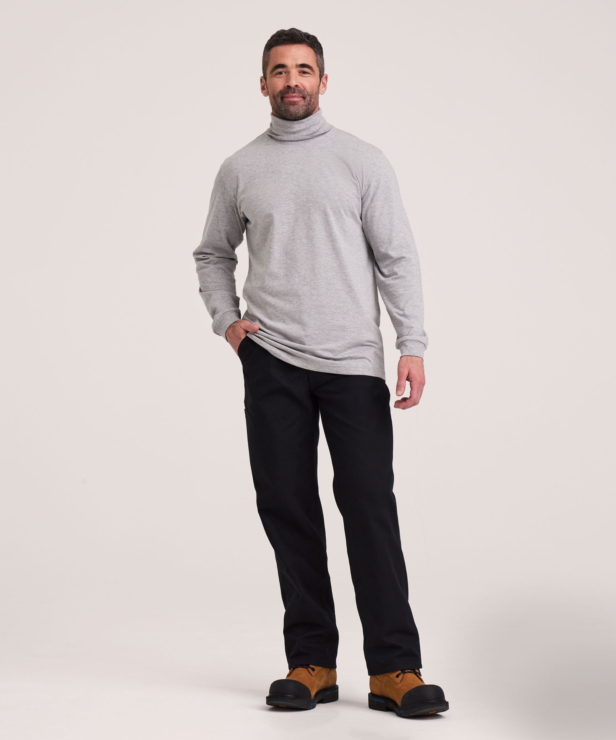 Col roulé Aggressor en tricot côtelé de coupe droite pour hommes