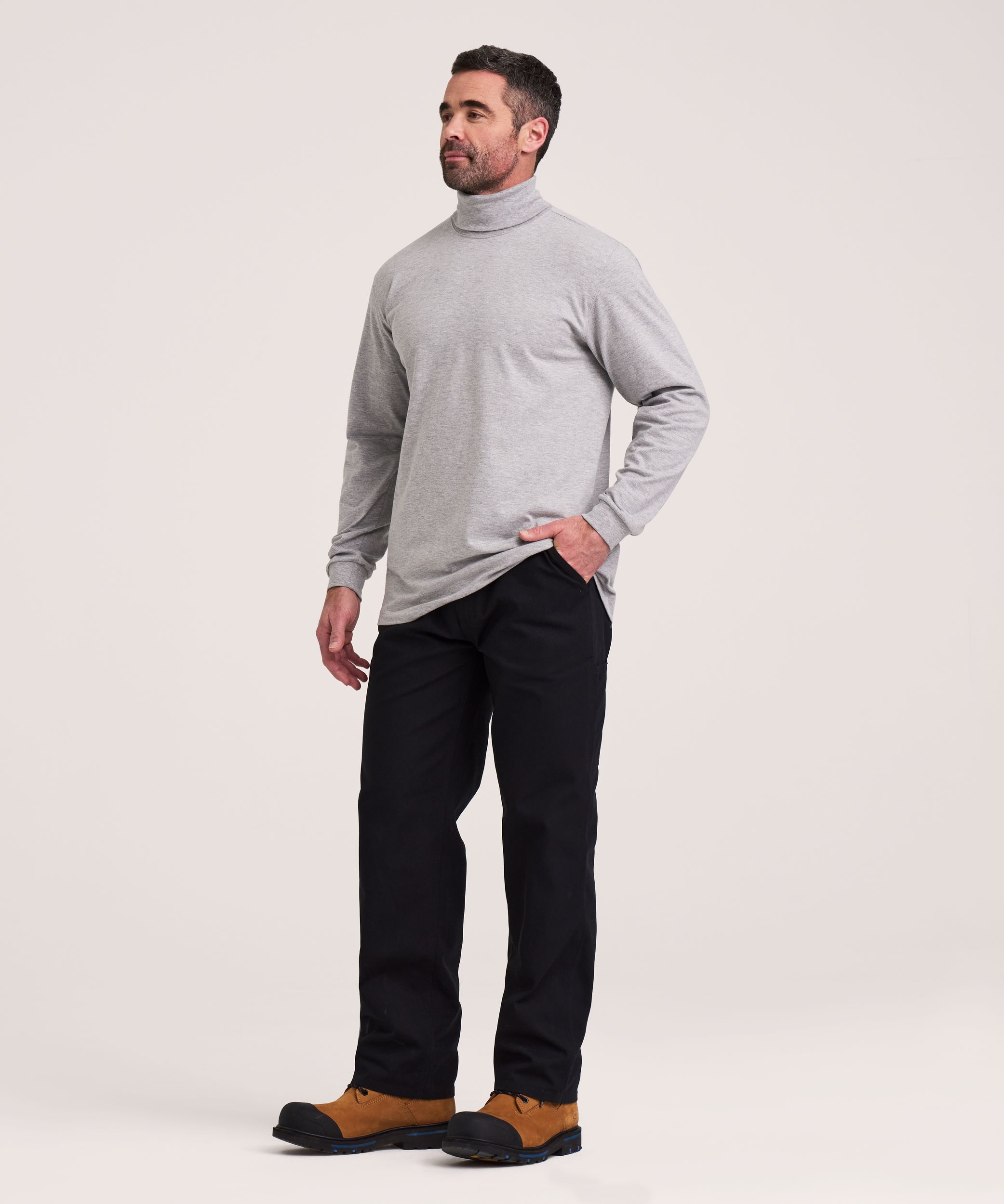 Col roulé Aggressor en tricot côtelé de coupe droite pour hommes