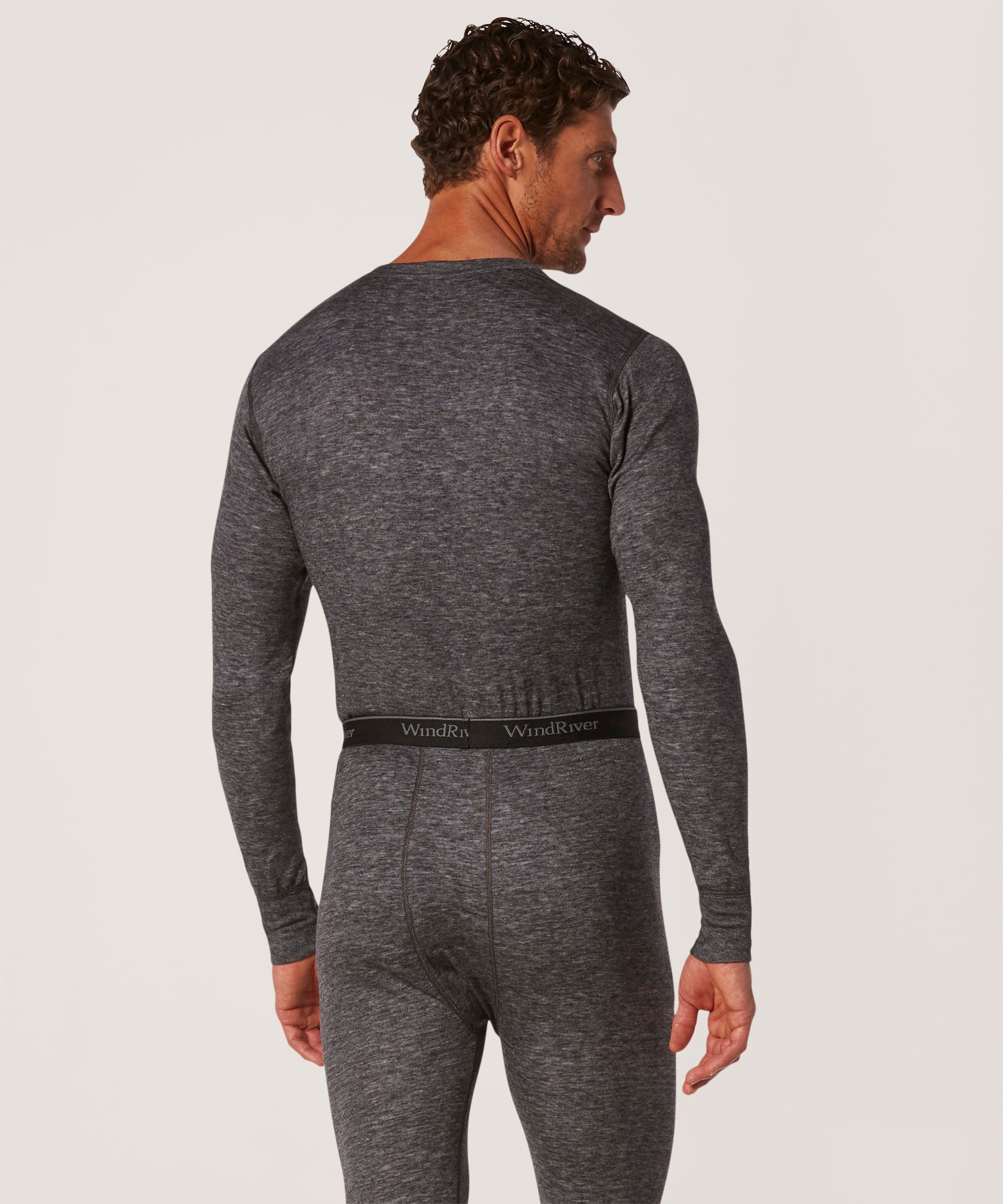 WindRiver Men's 2 Layer Long Sleeve Thermal Shirt With Merino Wool