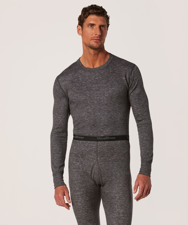 WindRiver Men's 2 Layer Long Sleeve Thermal Shirt With Merino Wool