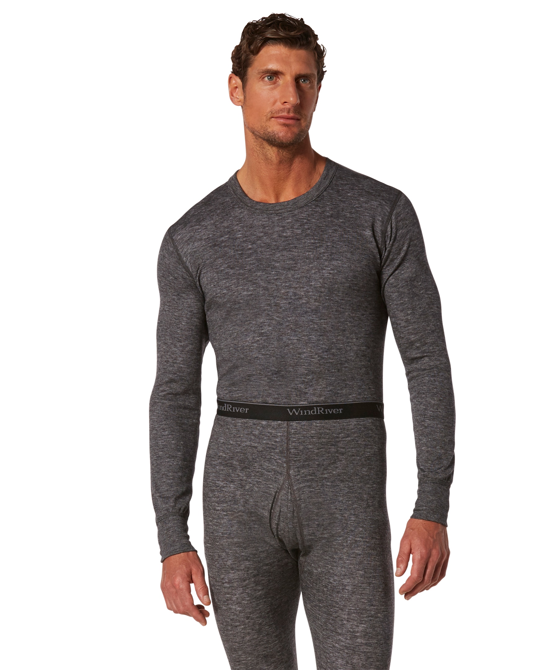 WindRiver Men's 2 Layer Long Sleeve Thermal Shirt With Merino Wool
