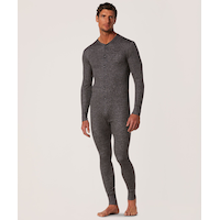 WindRiver Men's All-in-One 2-Layer Merino Wool Combination Underwear Front_Angled_Left