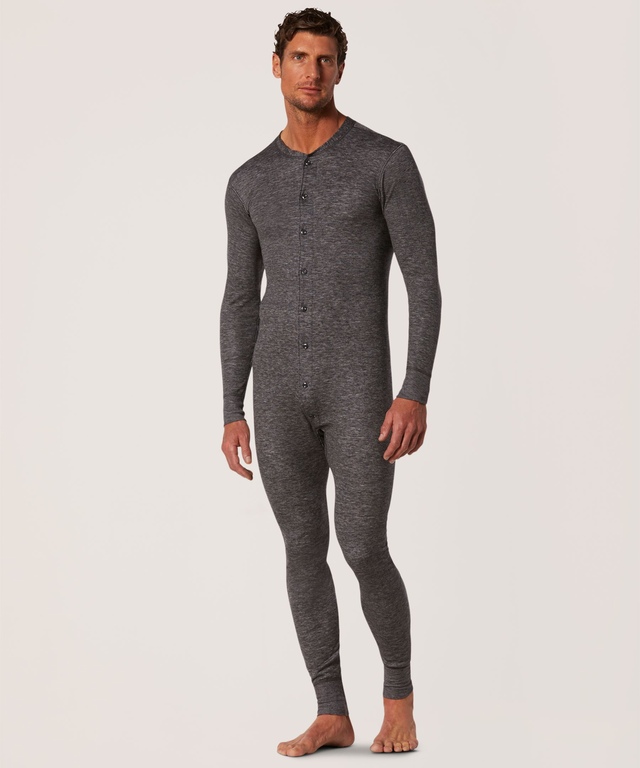 WindRiver Men's All-in-One 2-Layer Merino Wool Combination Underwear