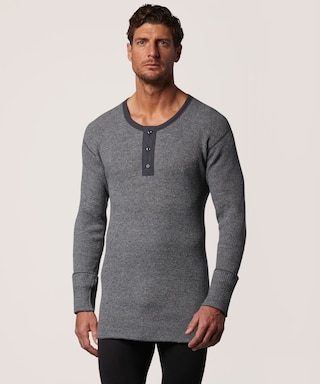 WindRiver Top Henley de laine de côte lourde pour hommes