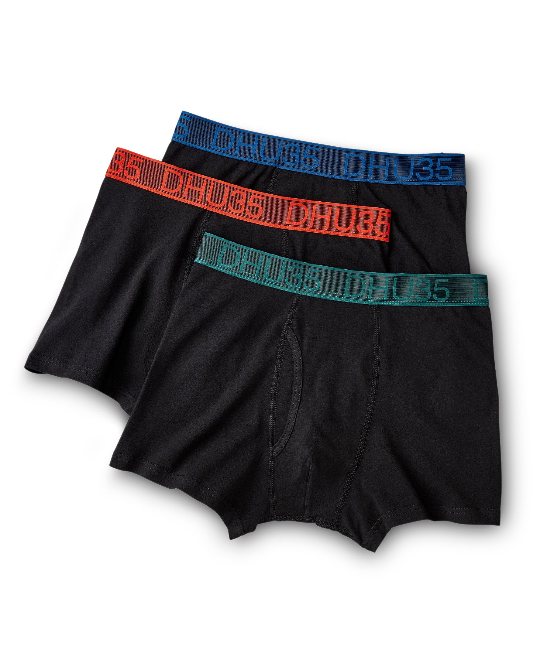 Denver Hayes Men's 3 Pack Fashion Cotton Stretch Elastic Trunk Briefs